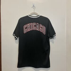 NBA Ultra Game Chicago Bulls Shooting Shirt Jersey WarmUp Blk Red 2-Sided Sz M